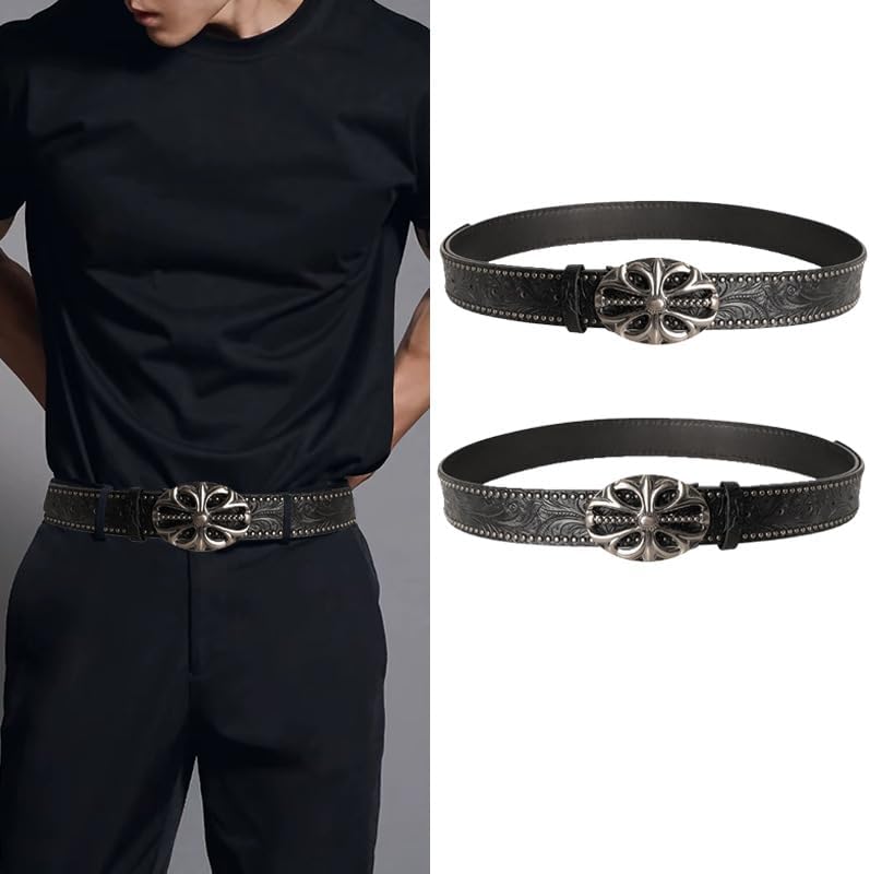 TYHOTULY Y2k Belt for Women Men Punk Alt Emo Gothic Grunge Clothes Accessories Vintage Western Cowboy Cowgirl Studded Belt - Image 4